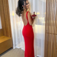 Red Backless Mermaid Long Prom Dress Formal Party Dress,DP1303