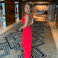 Red Backless Mermaid Long Prom Dress Formal Party Dress,DP1303