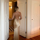 Champagne Gold Halter Backless Mermaid Long Party Dress,DP1306