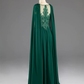 Dark Green A-Line Lace Appliques Chiffon Long Prom Dress Formal Party Dress,DP1348