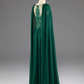 Dark Green A-Line Lace Appliques Chiffon Long Prom Dress Formal Party Dress,DP1348