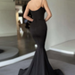 Black Spaghetti Straps Mermaid Long Prom Dress Formal Party Dress,DP1367