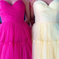 Hot Pink Sweetheart A-Line Dot Tulle Long Prom Dress Ball Gown,DP1388