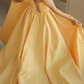 Yellow A-Line Satin Strapless Long Prom Dress With Slit,DP1415