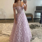 Lilac A-Line Off Shoulder Lace Long Prom Dress Formal Evening Dress,DP1421