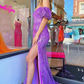 Purple Sequined Strapless Mermaid Long Prom Dress with Slit,DP1428