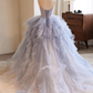 Elegant A-Line Spaghetti Straps Tulle Long Prom Dress Formal Party Dress,DP1434