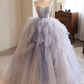 Elegant A-Line Spaghetti Straps Tulle Long Prom Dress Formal Party Dress,DP1434