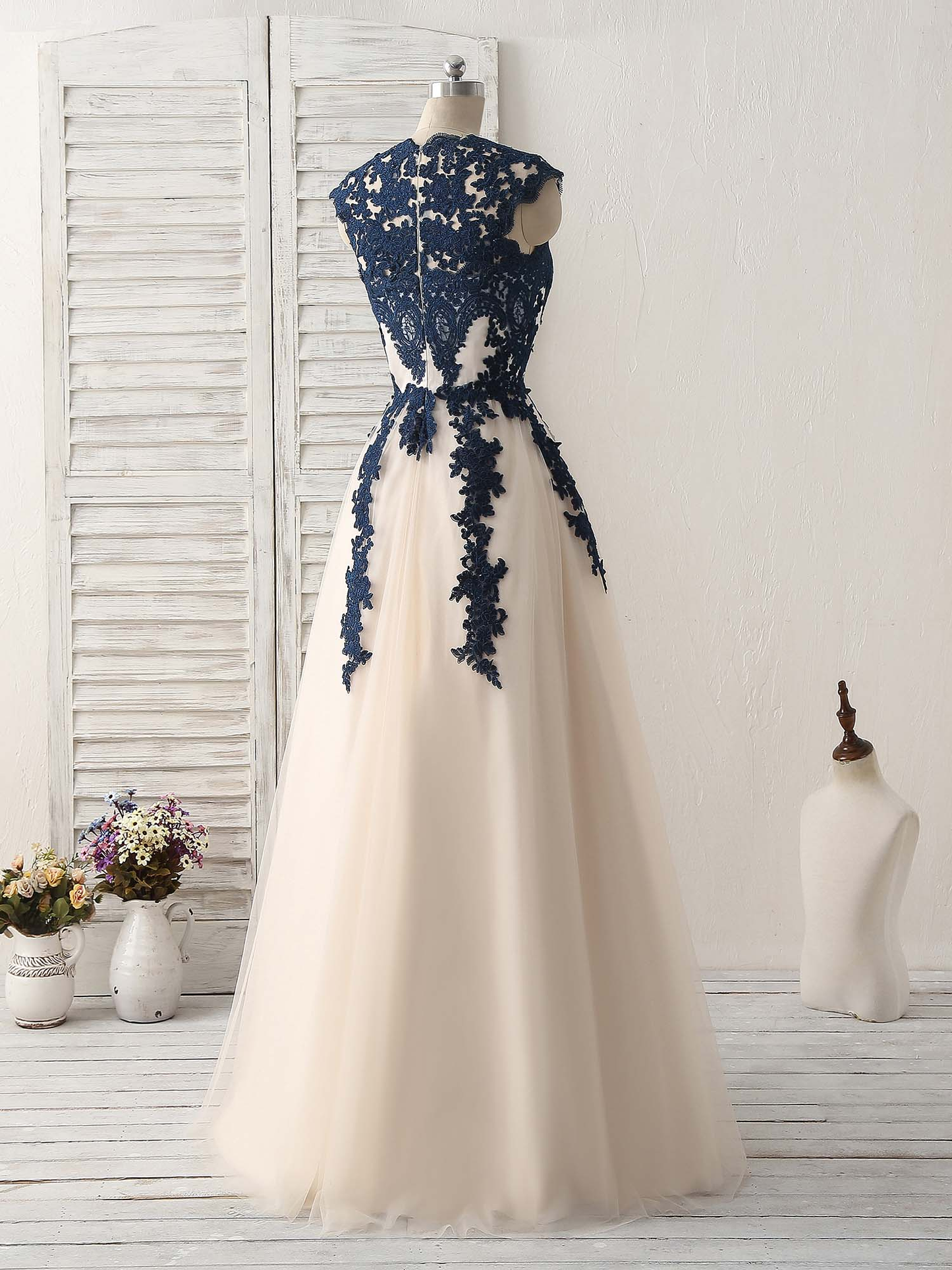 A-Line Tulle Appliques Formal Party Dress Bridesmaid Dress,DP1440