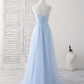 Light Blue Tulle A-Line Formal Party Dress Bridesmaid Dress,DP1442