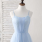 Light Blue Tulle A-Line Formal Party Dress Bridesmaid Dress,DP1442