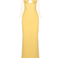 Yellow Spaghetti Straps Long Prom Dress Wedding Guest Dress,DP1445