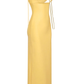 Yellow Spaghetti Straps Long Prom Dress Wedding Guest Dress,DP1445