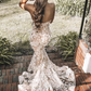 Sweetheart Lace Appliques Mermaid Long Prom Dress,DP1454