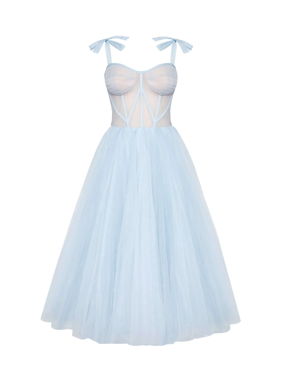 Light Blue Straps A-Line Tulle Prom Dress Homecoming Dress,DP1463