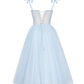 Light Blue Straps A-Line Tulle Prom Dress Homecoming Dress,DP1463