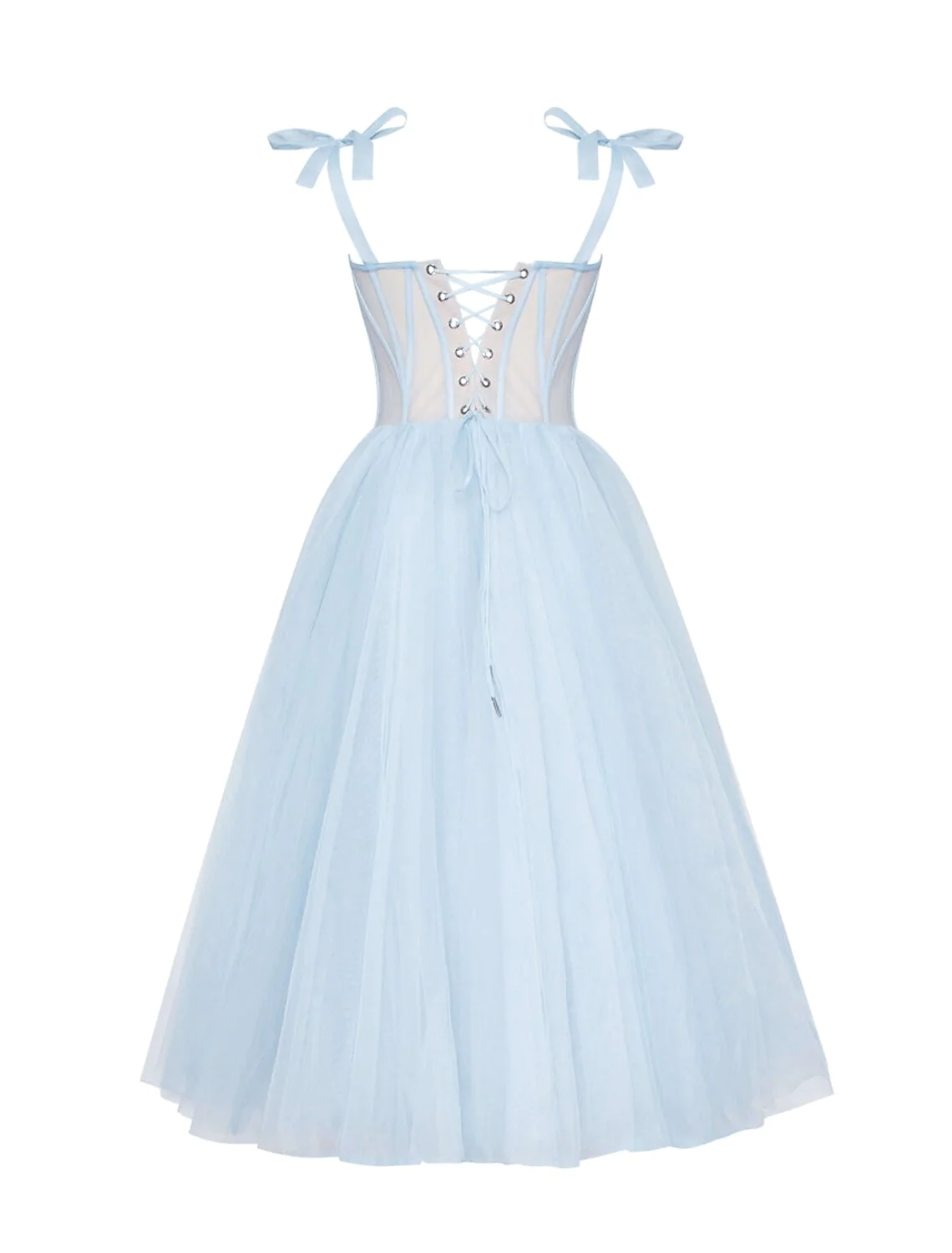 Light Blue Straps A-Line Tulle Prom Dress Homecoming Dress,DP1463