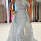 One Shoulder Mermaid Beading Long Prom Dress Formal Party Dress,DP1470