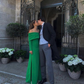 Green Off Shoulder Long Sleeves Long Prom Dress Wedding Guest Dress,DP1473