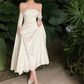 White Off Shoulder Halter A-Line Long Prom Dress Elegant Party Dress,DP1487