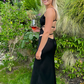 Sexy Black Backless Long Prom Dress Wedding Guest Dress,DP1500