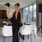 Black Halter Backless Long Prom Dress Wedding Guest Dress,DP1503