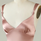 Pink V Neck Straps Satin Long Prom Dress Wedding Guest Dress,DP1504