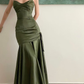 Green Spaghetti Straps Elegant Long Prom Dress,DP1508