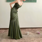 Green Spaghetti Straps Elegant Long Prom Dress,DP1508