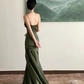 Green Spaghetti Straps Elegant Long Prom Dress,DP1508