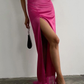 Fuchsia One Shoulder Cut Out Long Prom Dress Evening Party Dress,DP1510