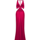 Fuchsia Halter Backless Wedding Guest Dress Party Dress,DP1513