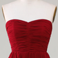 Red A-Line Strapless Tiered Long Prom Dress Elegant Party Dress,DP1517