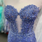 Sweetheart Periwinkle Keyhole Mermaid Long Prom Dress with Appliques,DP1558