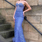 Sweetheart Periwinkle Keyhole Mermaid Long Prom Dress with Appliques,DP1558