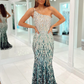 One Shoulder Sequined Mermaid Long Prom Dress,DP1594