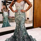 Burgundy Sweetheart Strapless Sequins Mermaid Long Prom Dress,DP1595