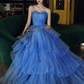 Blue Sweetheart Strapless Formal Graduation Dress Sweet 16 Dress,DP1626