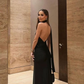 Sexy Black Halter Backless Long Prom Dress,DP1629