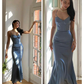 Sexy V Neck Straps Mermaid Long Prom Dress Wedding Guest Dress,DP1631