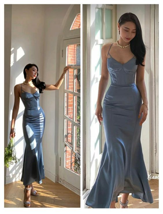 Sexy V Neck Straps Mermaid Long Prom Dress Wedding Guest Dress,DP1631