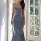 Sexy V Neck Straps Mermaid Long Prom Dress Wedding Guest Dress,DP1631