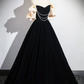 Black A-Line Velvet Long Prom Dress Formal Party Dress,DP1649