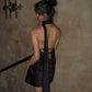 Black Halter Backless Sheath Homecoming Dress,DP1657