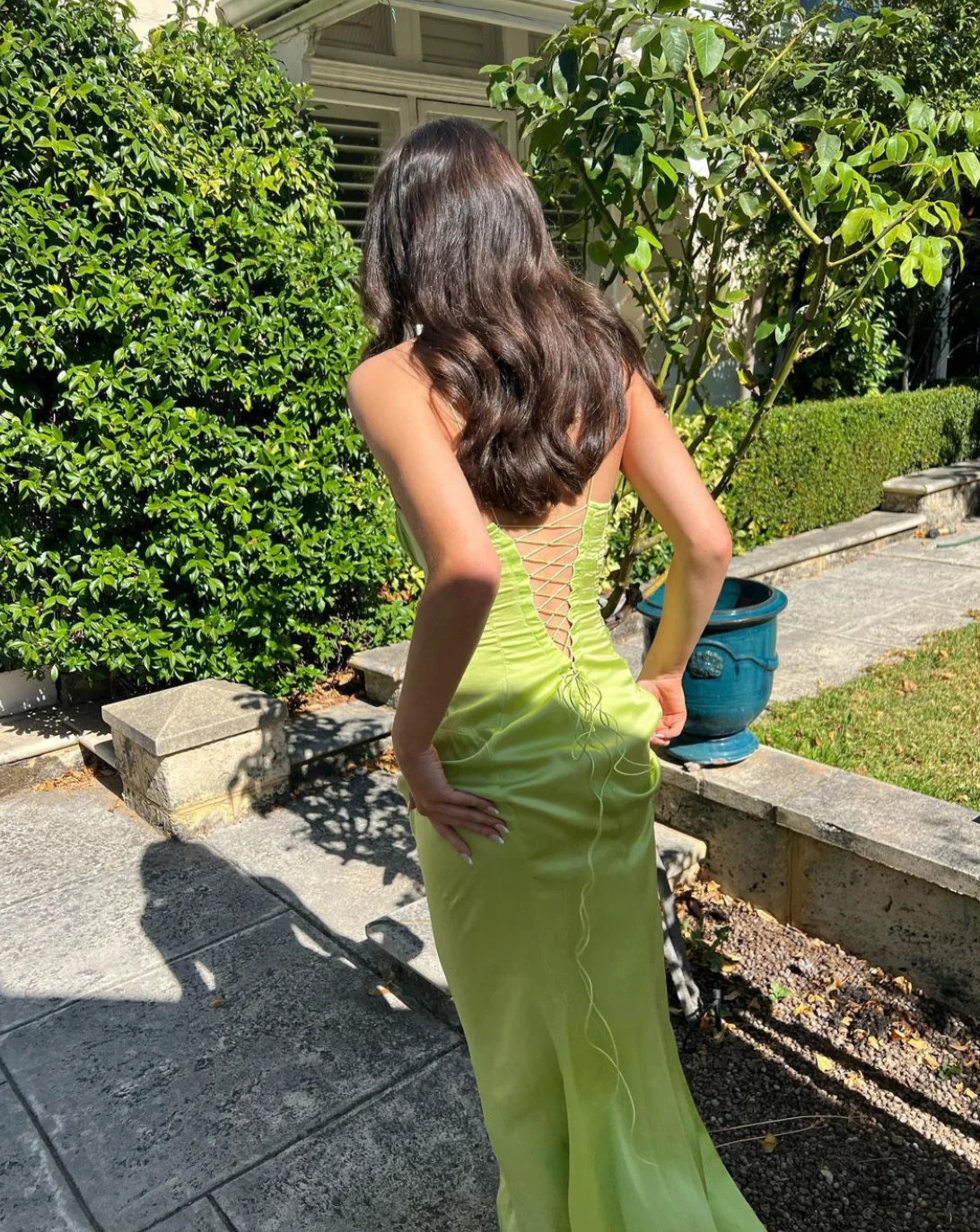 Green Spaghetti Straps Mermaid Long Prom Dress,DP1667