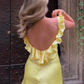 Sweet Light Yellow Short Party Dress Homecoming Dress,DP1678