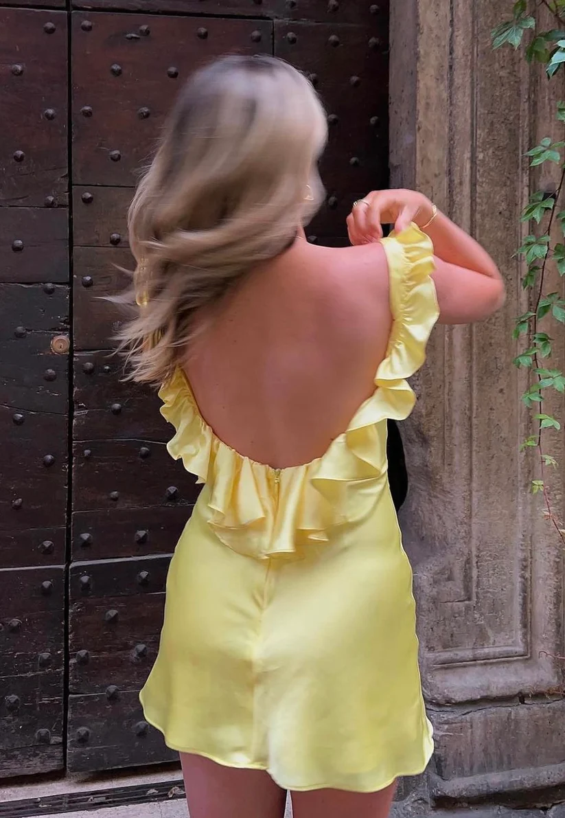 Sweet Light Yellow Short Party Dress Homecoming Dress,DP1678