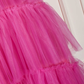 Hot Pink Spaghetti Straps A-Line Tulle Tiered Long Party Dress,DP1695