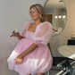 Sweet Pink Tulle Homecoming Dress Birthday Party Dress,DP1701