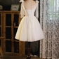 Light Champagne Short Tulle Lovely A-Line Spaghetti Strap Homecoming Dress,DP1712